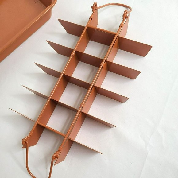 EUC Nonstick Brownie Copper Pan Mix Bake And Serve Brownies Removable Bottom - Picture 3 of 6